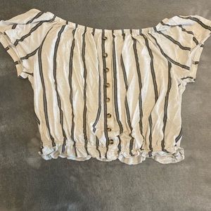 Stripped crop top shirt. Price negotiable